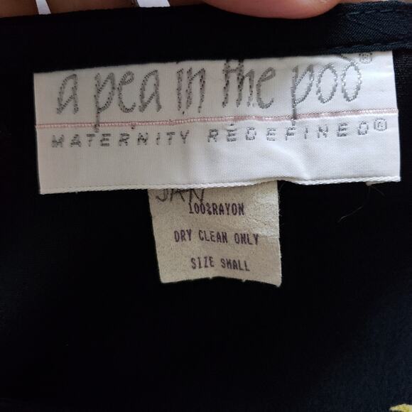 A Pea in The Pod Maternity Black Short Sleeve Scoop Neck Maxi Dress Small - Picture 11 of 12